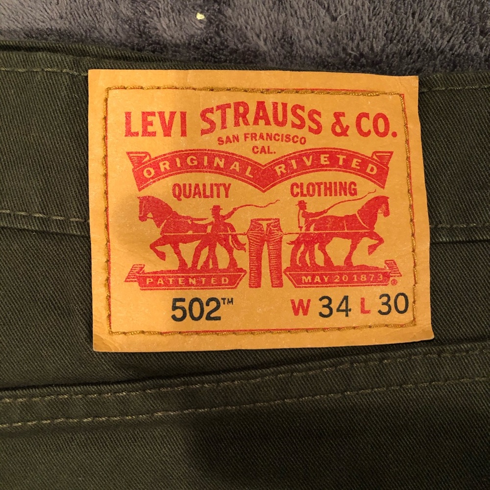502 Levi Forest green pants 34x30